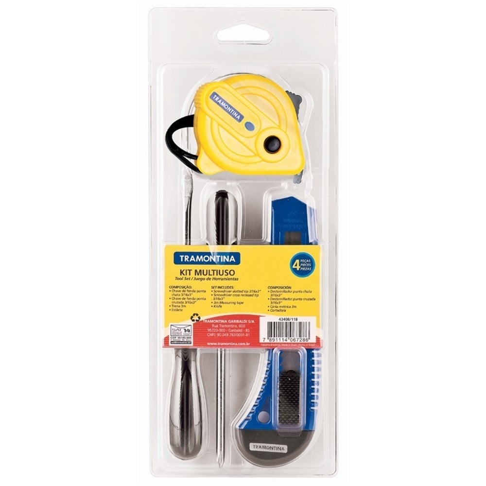 Kit Tramontina Multiuso 4 Peças + Estilete | 43408118
