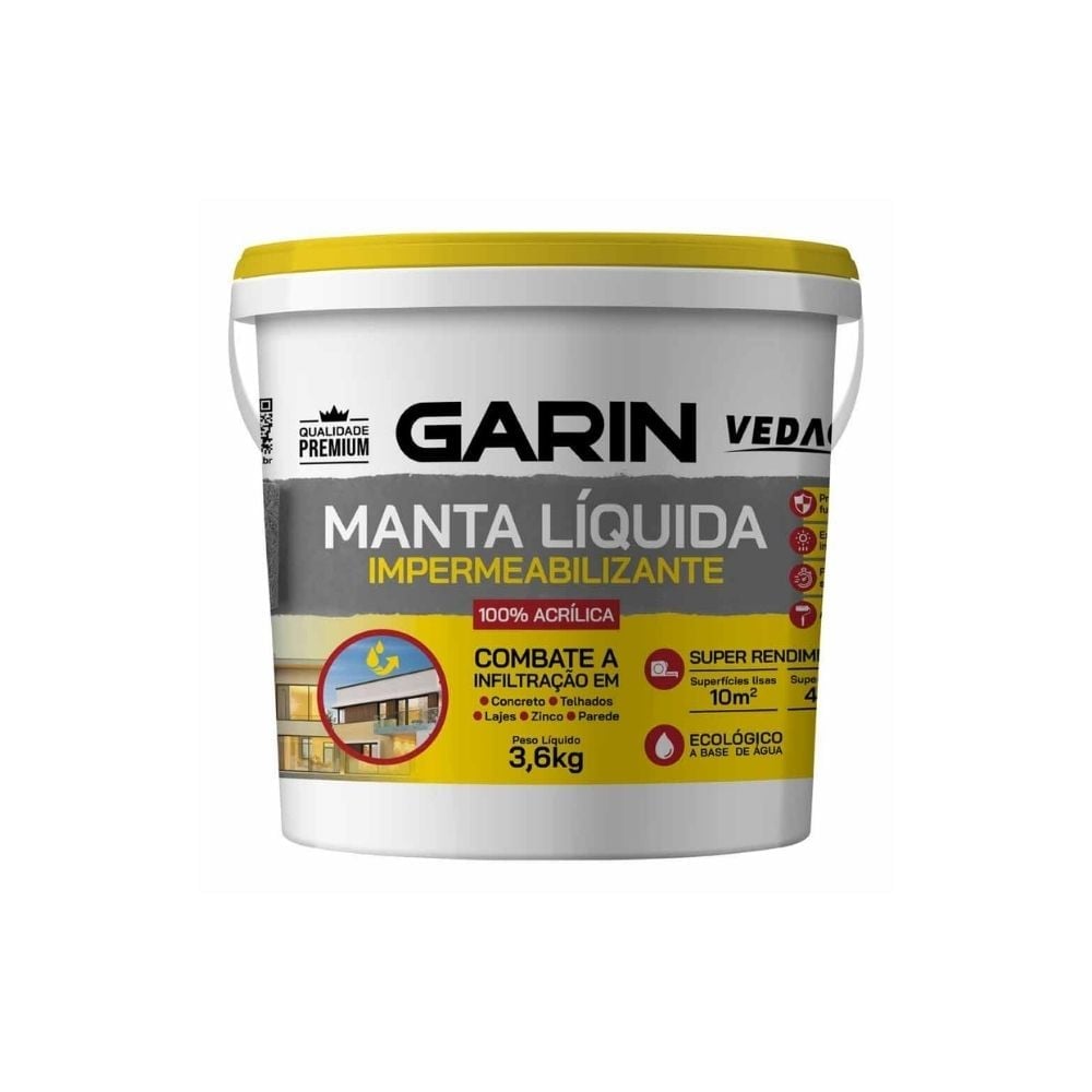 Manta Liquida Garin Acrílica Impermeabilizante 3,6Kg Branca | VMAB-3.6
