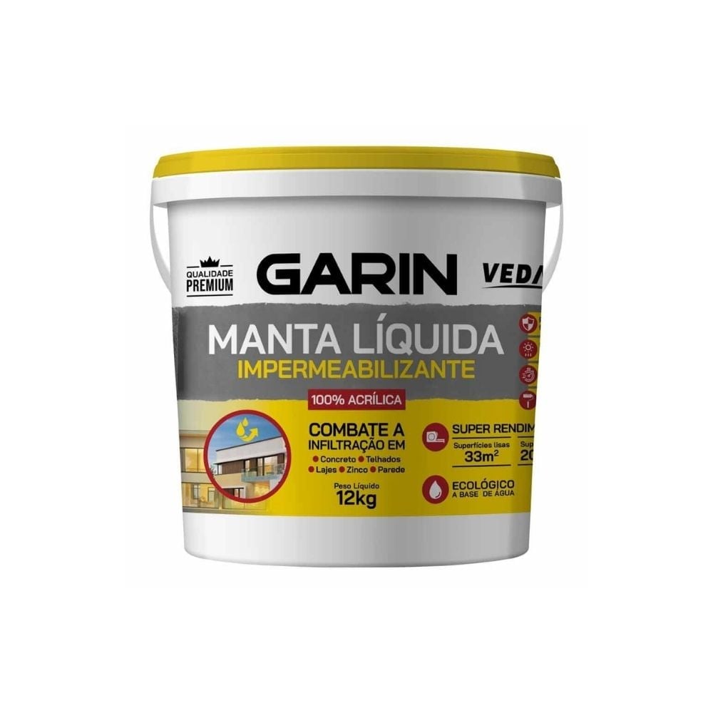 Manta Liquida Garin Acrílica Impermeabilizante 12Kg Cinza | VMAC-12