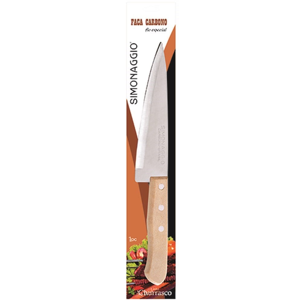 Faca Simonaggio Carbono com Cabo Madeira 7" 360.101.0321.401