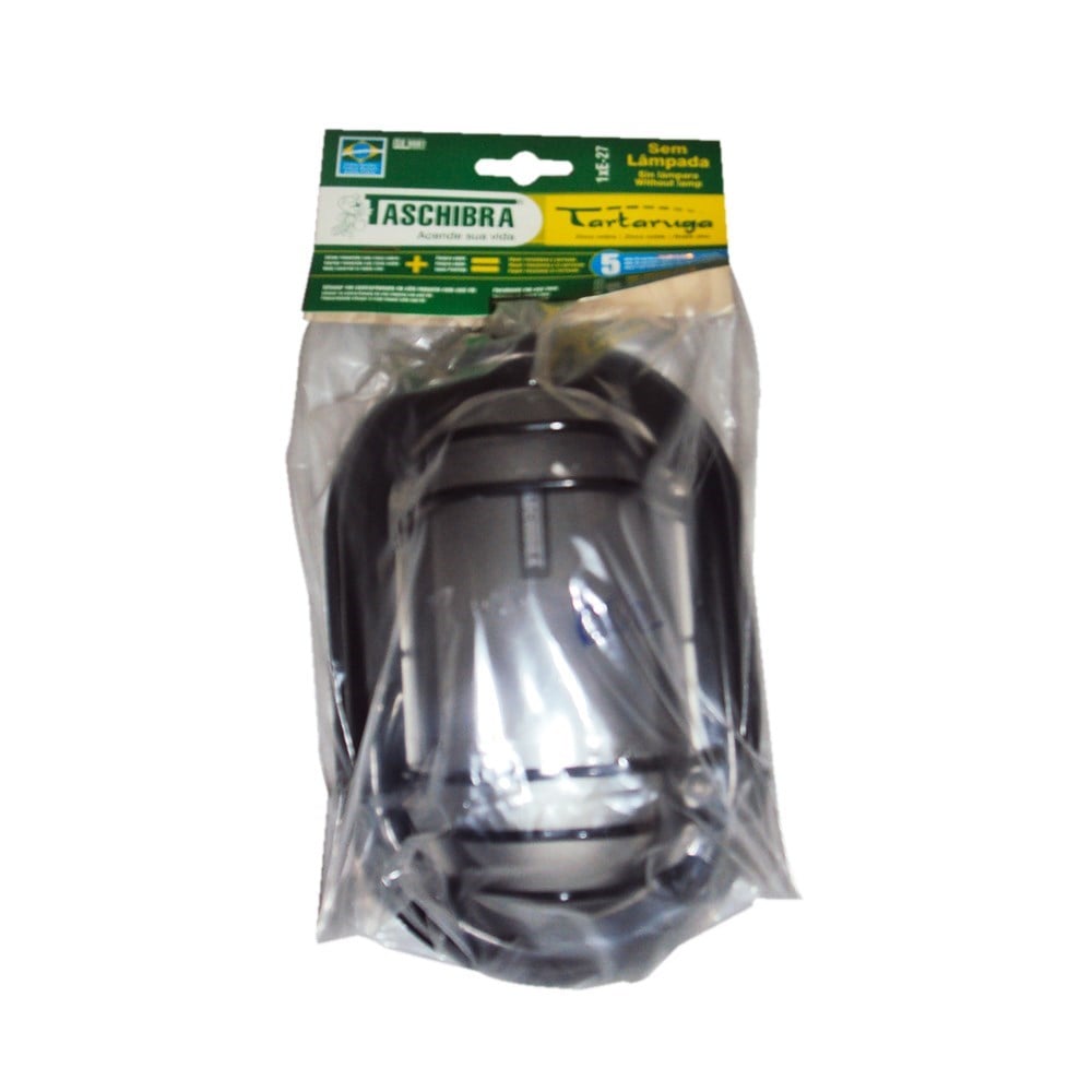 Luminária Tartaruga PVC Viewlux Oval Preta 21cm 02070009-02