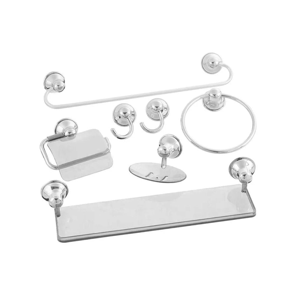Kit Banheiro Brasil Cromado Cristal 7 Peças | M130305010 - imagem 1