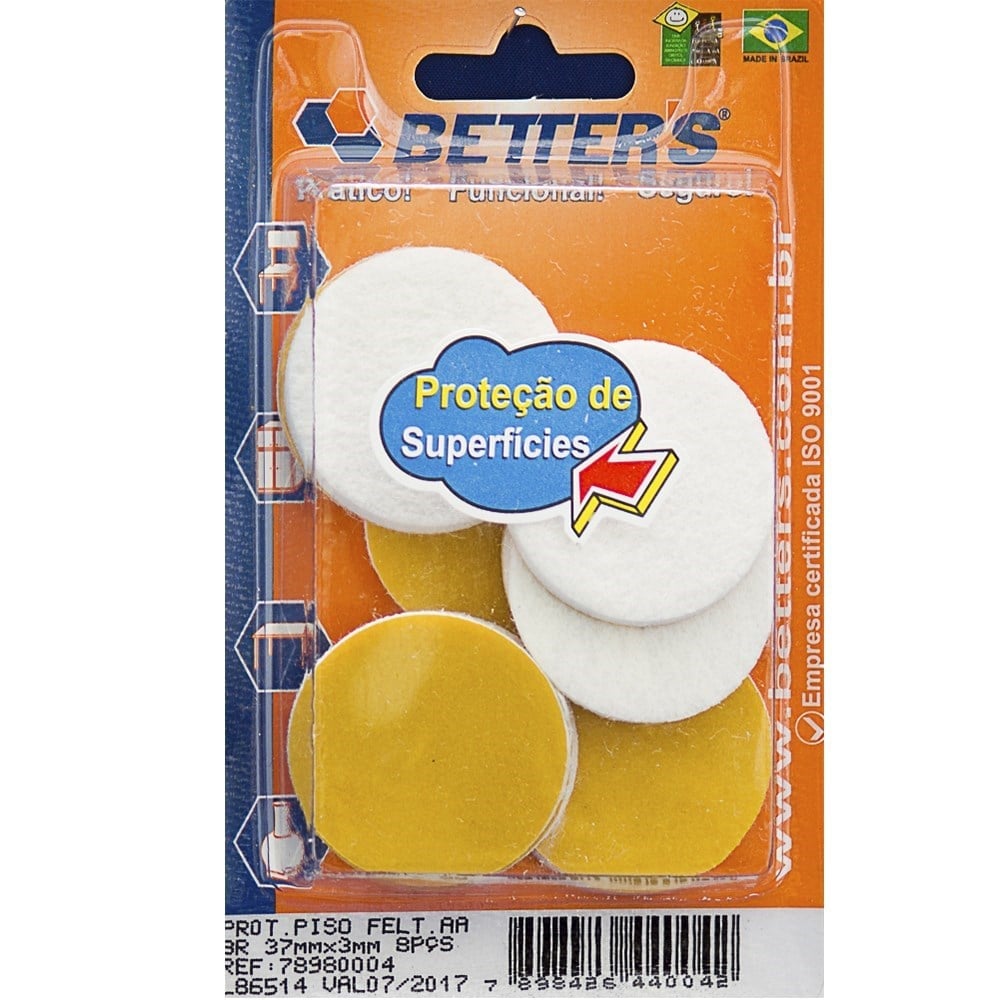 Feltro AA Better "La" Redondo 37x3 8 Peças BRIBTS000012