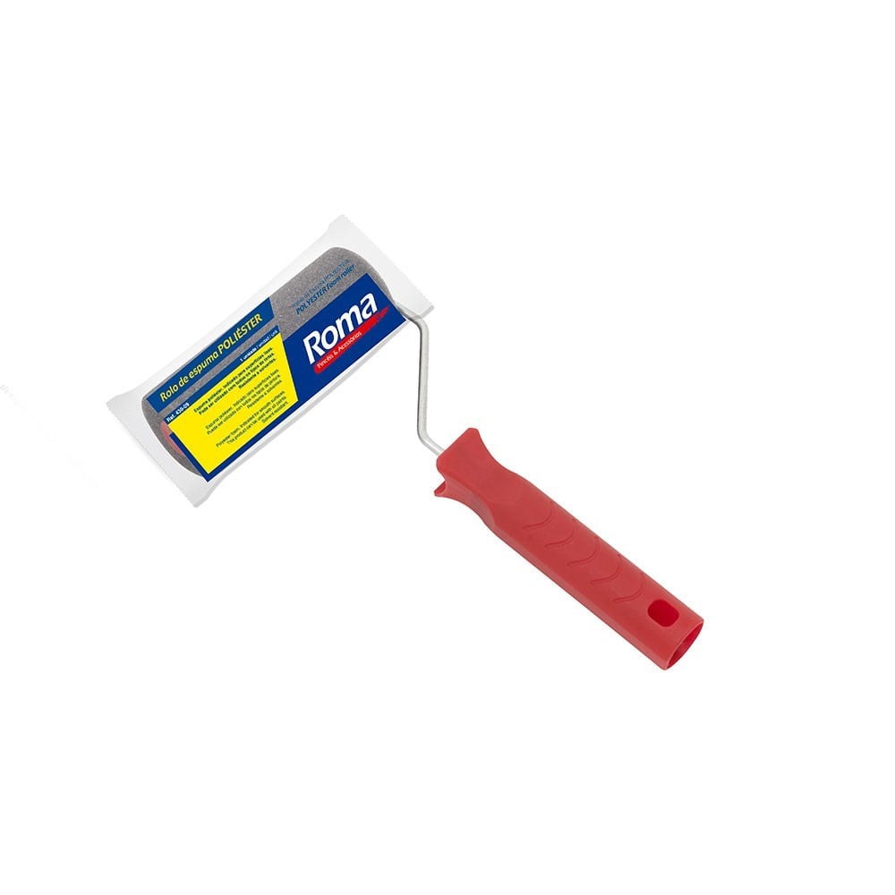 Rolo Poliéster Roma Cinza 15cm com Cabo | 430-15