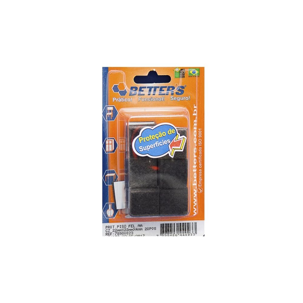 Feltro AA Better Cinza Quadrado 22X4 20 Peças BRIBTS000022 - imagem 1