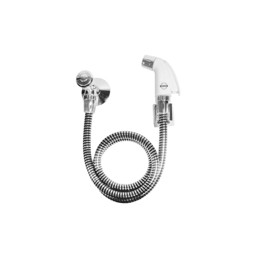 Ducha Higiênica Higiban Cromada 1M com Registro com Gatilho Branco 303984